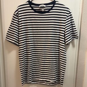 COS Black and White Striped Crew Neck Tee